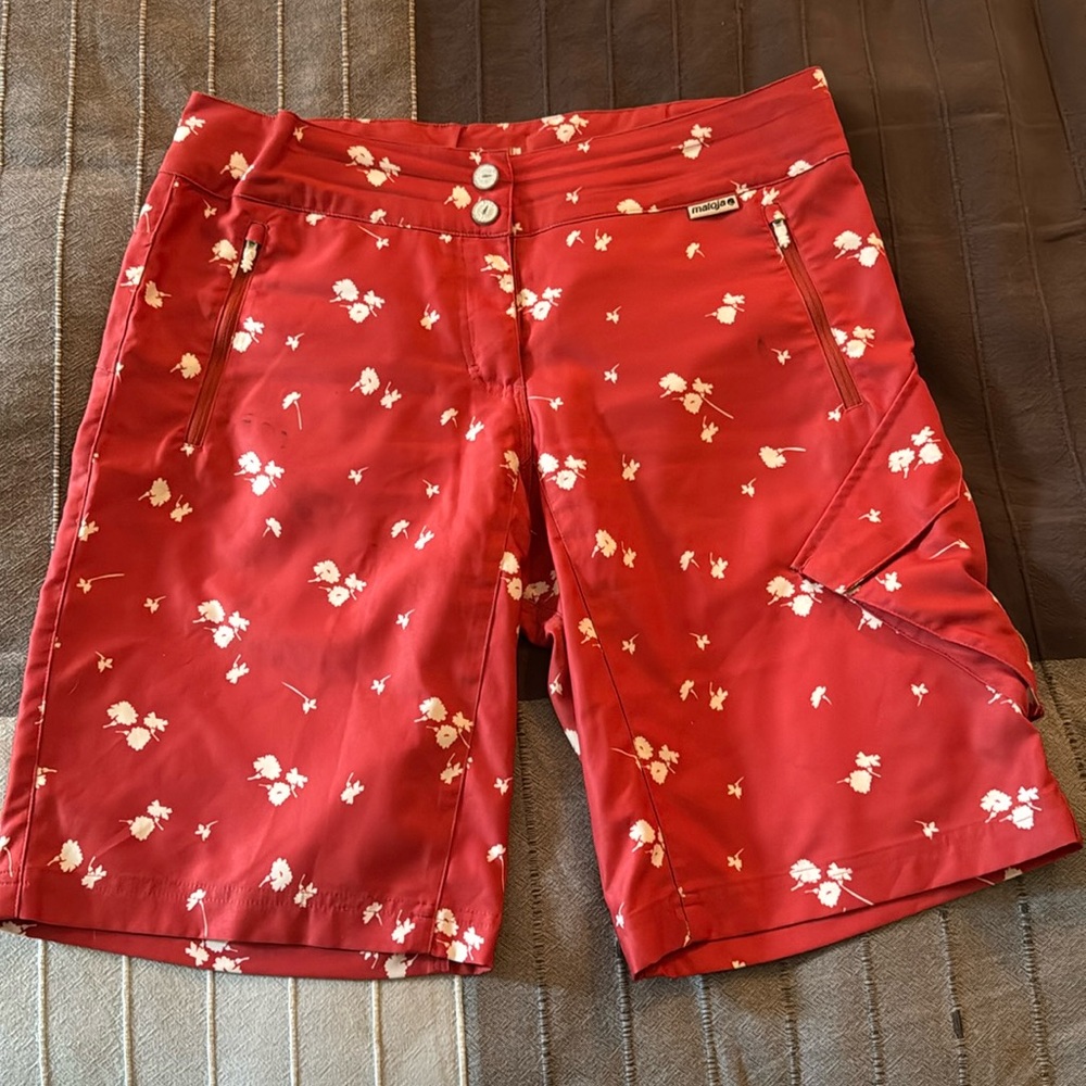 Floral Red Women's Bike Shorts